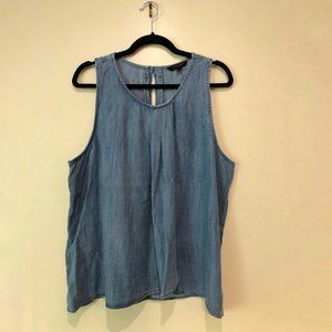 Banana Republic Chambray Soft Pleat Swing Tank